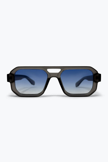 Black Gradient Square Frame Thick Rim Oversize Sunglasses