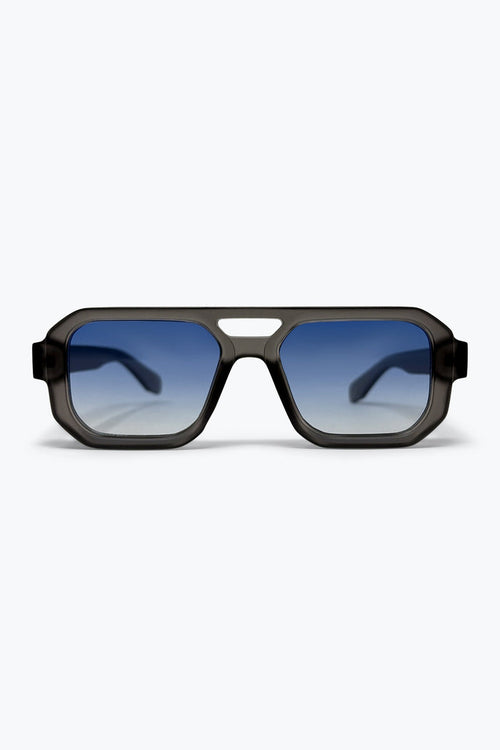Black Gradient Square Frame Thick Rim Oversize Sunglasses