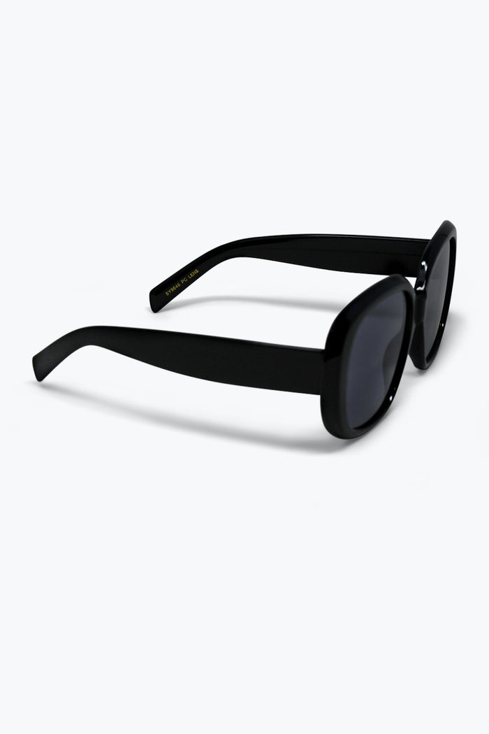 Black Oversize Square Frame Full Coverage Sunglasses