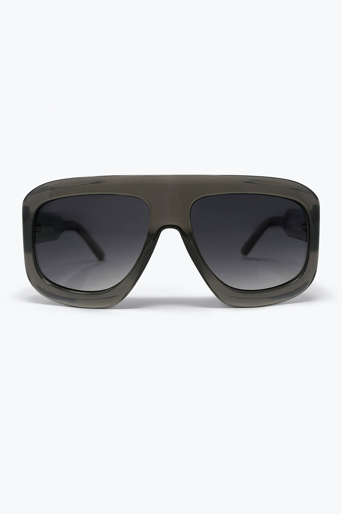 Black Oversize Square Frame Gradient Lens Sunglasses