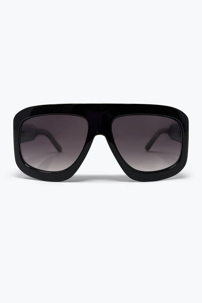 Black Oversize Square Frame Gradient Lens Sunglasses