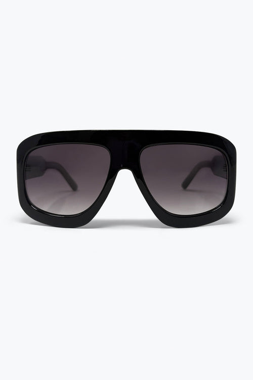 Black Oversize Square Frame Gradient Lens Sunglasses