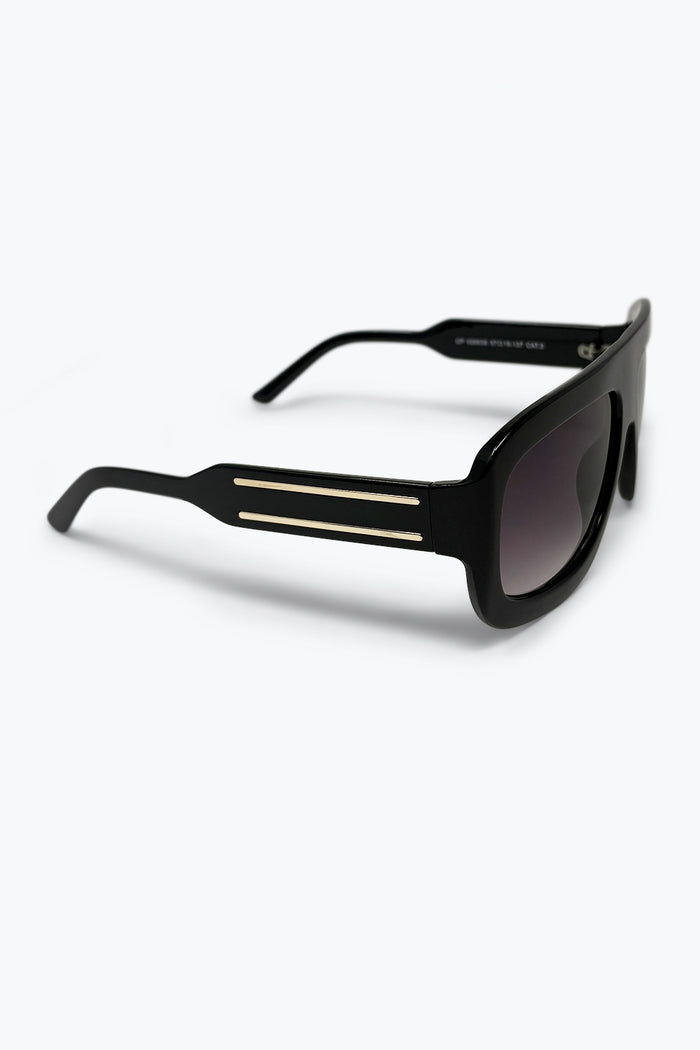 Black Oversize Square Frame Gradient Lens Sunglasses