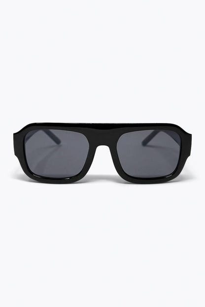 Black Oversized Rectangular Sunglasses with Dark Lenses