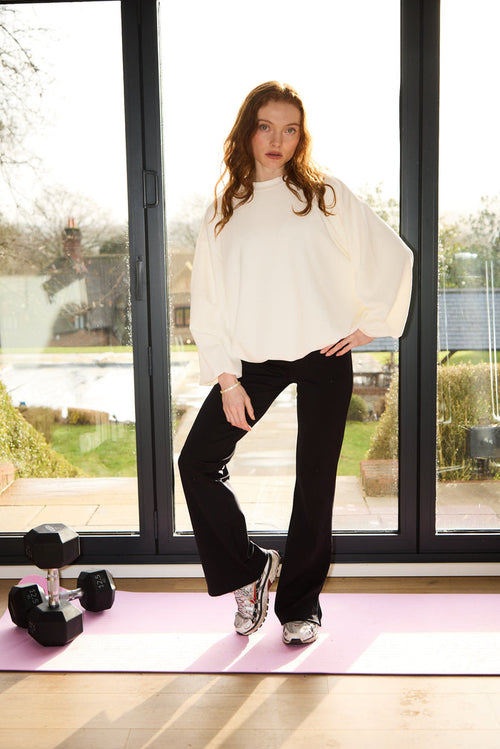 Black Soft Sculpt Hi-Stretch Kick Flare Leggings - Loungewear