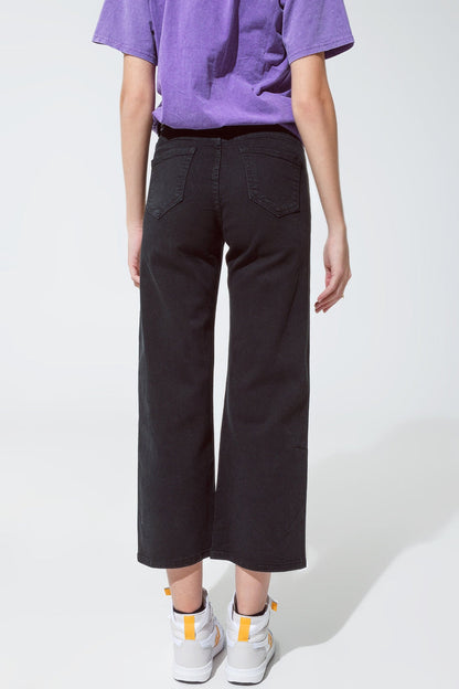 Black straight leg jeans with gold metallic glow - Coloured Jeans