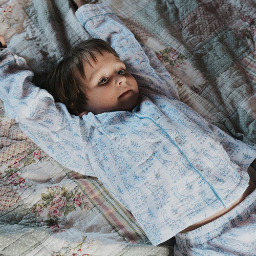 Blue Giraffe Organic Muslin Pyjamas - Pajamas