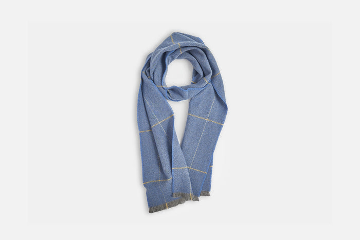 Blue Turra Merino Lambswool Scarf - Cushendale Woollen Mills