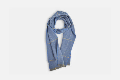 Blue Turra Merino Lambswool Scarf - Cushendale Woollen Mills