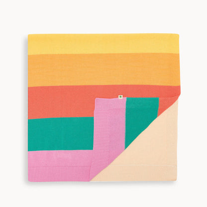 Bobby - Pink Rainbow Stripe Shawl - Receiving Blankets