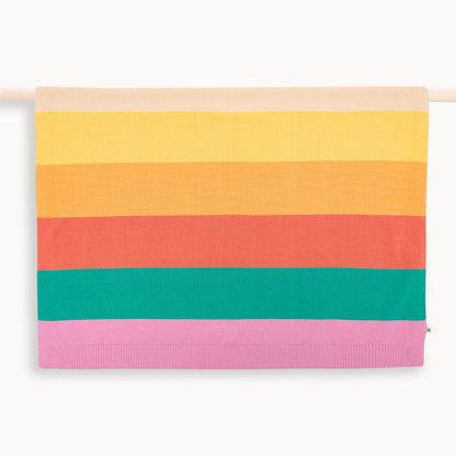 Bobby - Pink Rainbow Stripe Shawl - Receiving Blankets