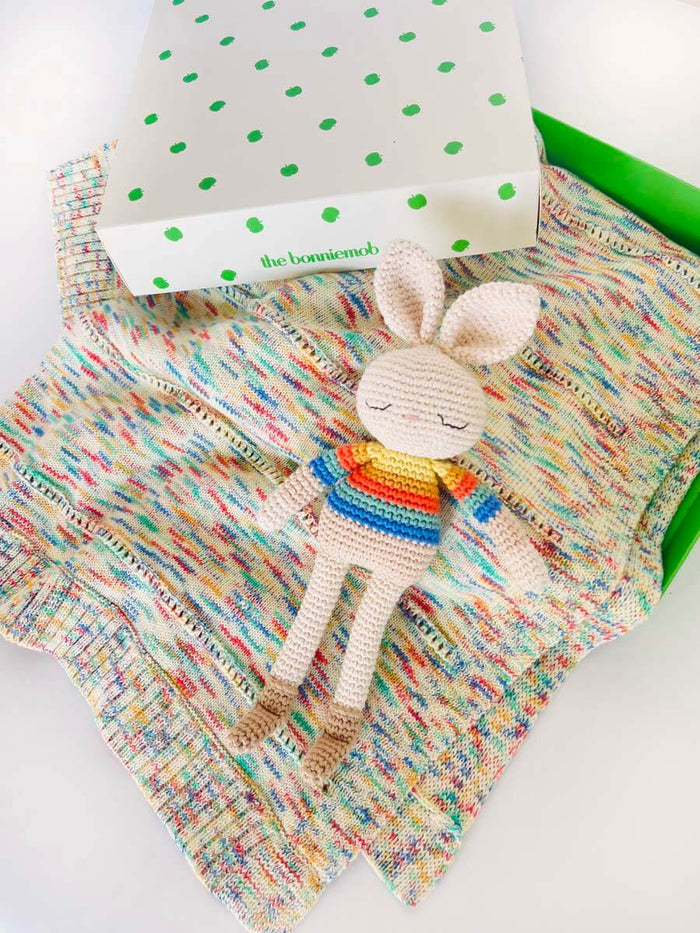 Bonnie Bunny Crochet Toy - Rainbow stripe - Stuffed Animals
