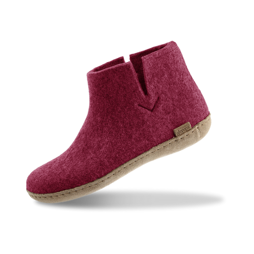 Boot with leather sole - Cranberry