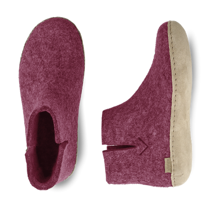 Boot with leather sole - Cranberry