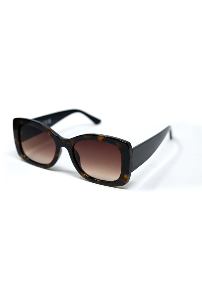 Brown Oversized Oval Sunglasses in Acetate