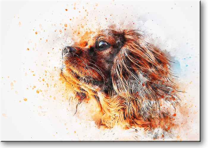 Brown Puppy Dog Picture on Stretched Canvas, Wall Art Décor, Ready to Hang