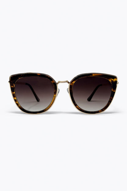 Brown Tortoiseshell Cat Eye Gradient Sunglasses