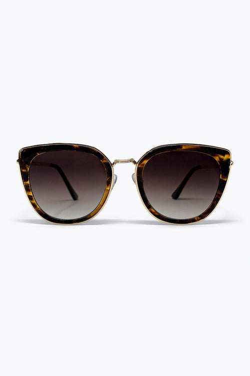 Brown Tortoiseshell Cat Eye Gradient Sunglasses
