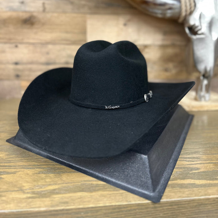 Bull Ranch Black Wool Felt Hat