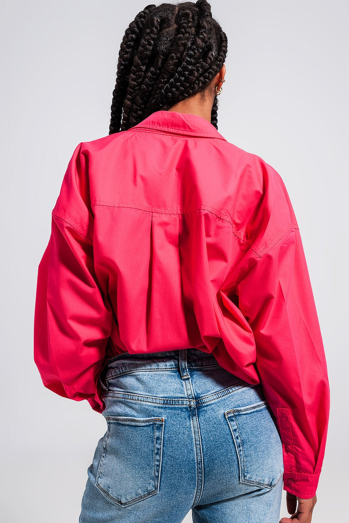 Button front shirt in Fuchsia - Shirts