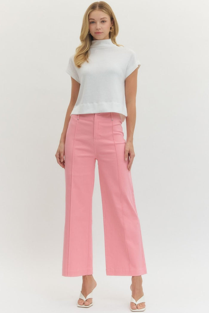Can't Go Wrong Seam Wide Leg Pink Pant