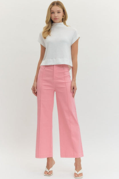 Can't Go Wrong Seam Wide Leg Pink Pant