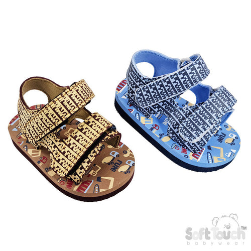 CAR PRINT SANDALS (9 to 15 Months) (PK6) E32