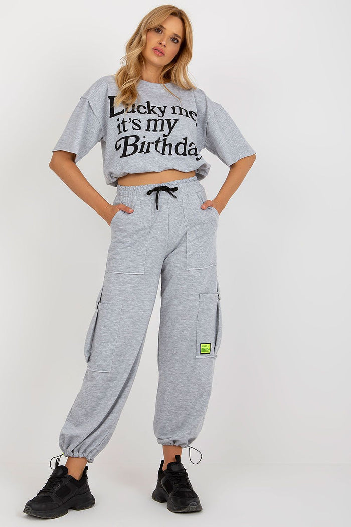 Casual Streetwear Outfit for Women Trendy Set grey s - Outfit Sets