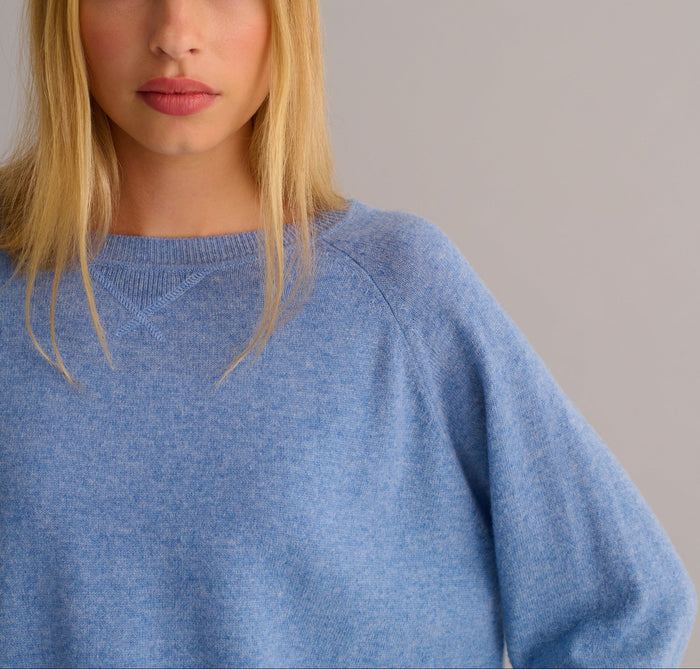 Chambray Blue Cashmere Sweatshirt - Loungewear