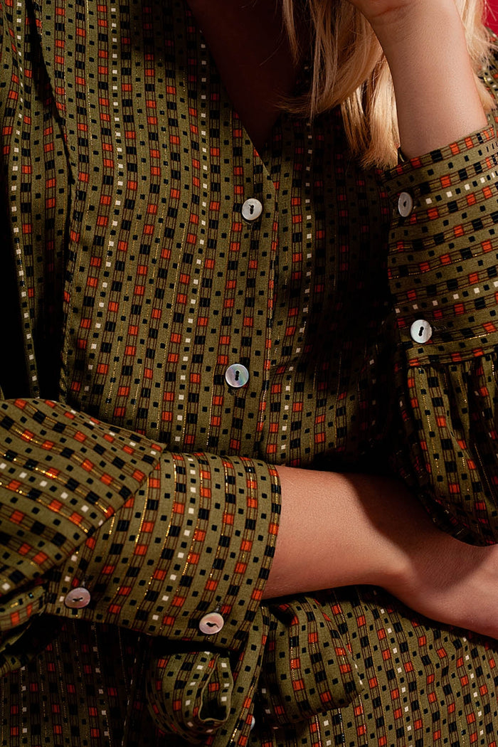 Check print shirt midaxi dress - dress