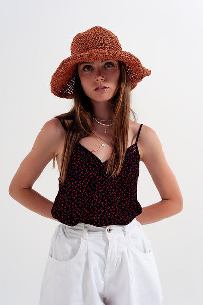 Cherry top in black