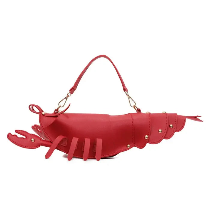 Chic Lobster Shaped Crossbody Bag with Studded Design