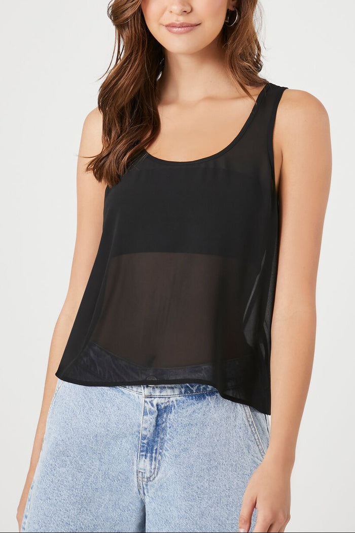 Chiffon Scoop Tank Top