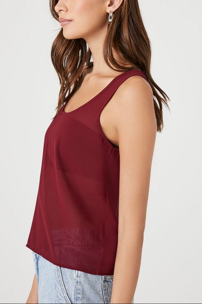 Chiffon Scoop Tank Top