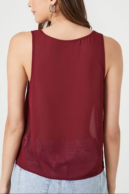 Chiffon Scoop Tank Top
