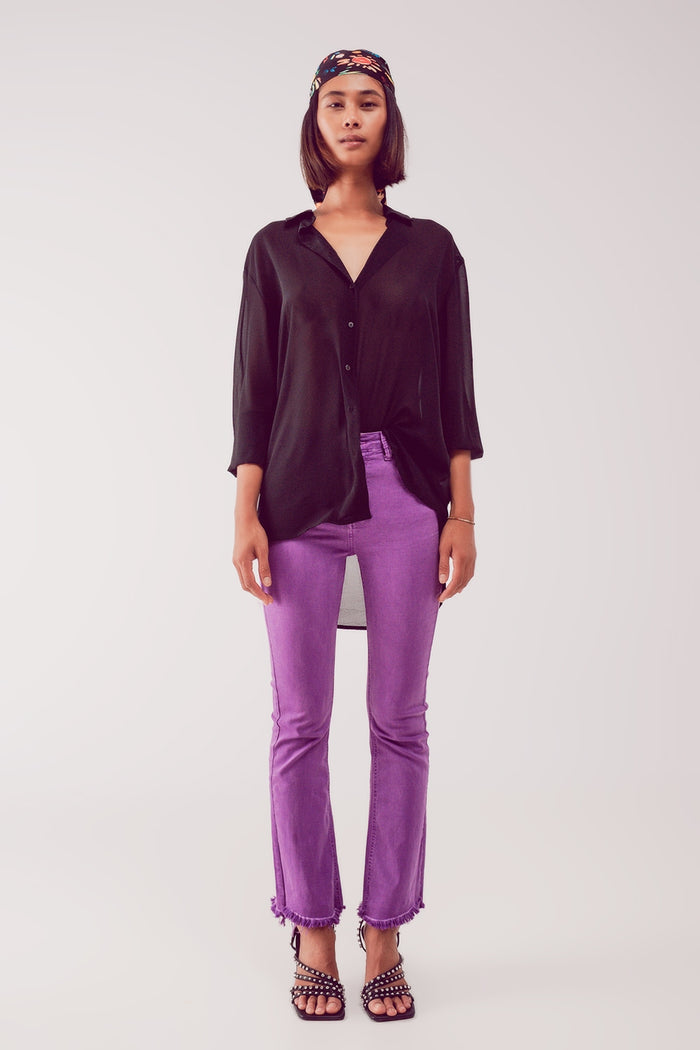 Chiffon shirt in black - Shirts