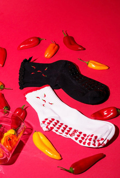 Chili pepper- red & white