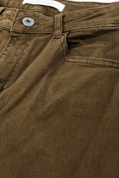 Chocolate brown wide leg high rise Pants - Coloured Jeans