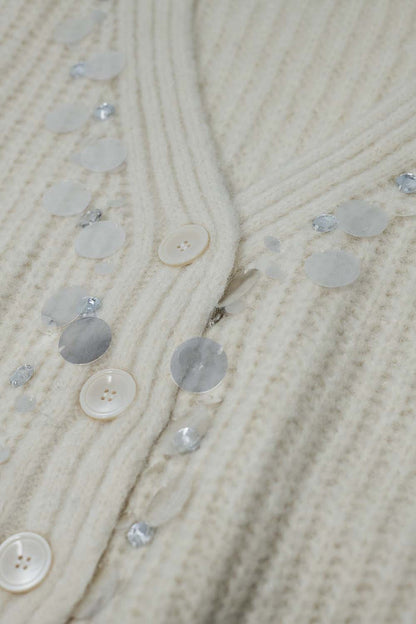 Chunky knit cardigan with sequin detail