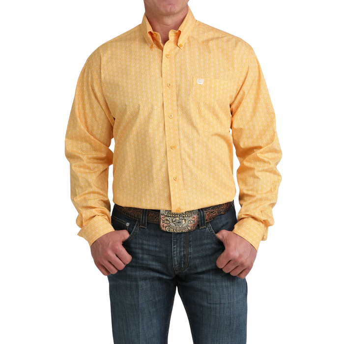 Cinch Men's Classic Fit Western Button Down Shirt Gold
