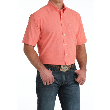 Cinch Men's S/S Arenaflex Western Button Down Shirt in Red