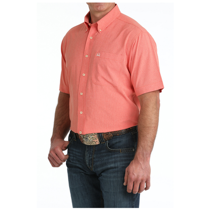 Cinch Men's S/S Arenaflex Western Button Down Shirt in Red