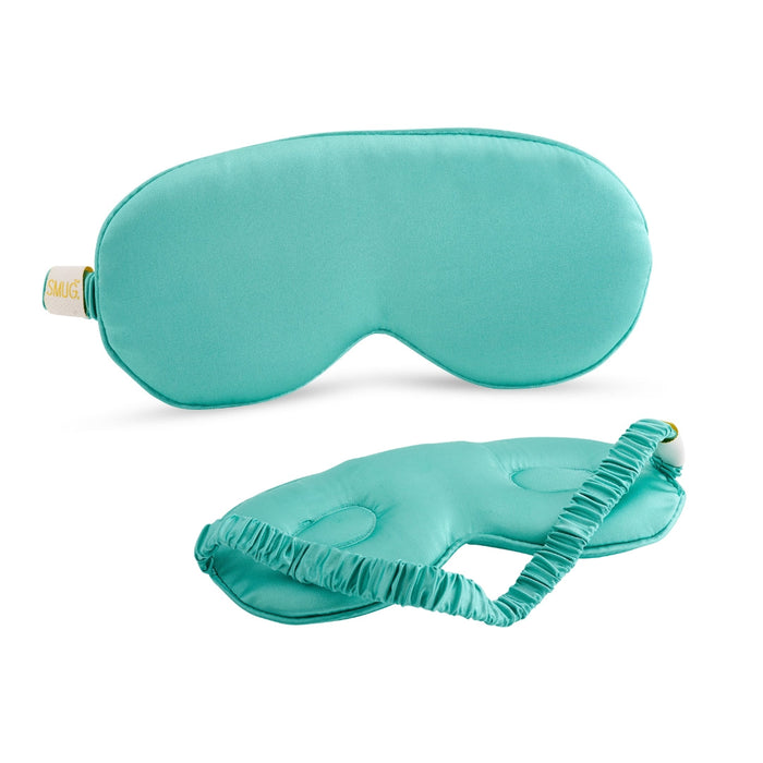 Cloud Padded Satin Sleep Mask - Aqua Print - Cloud Sleep Mask