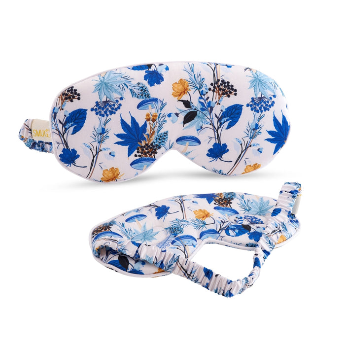 Cloud Padded Satin Sleep Mask - Cornflower Print - Cloud Sleep Mask