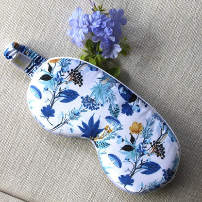 Cloud Padded Satin Sleep Mask - Cornflower Print - Cloud Sleep Mask