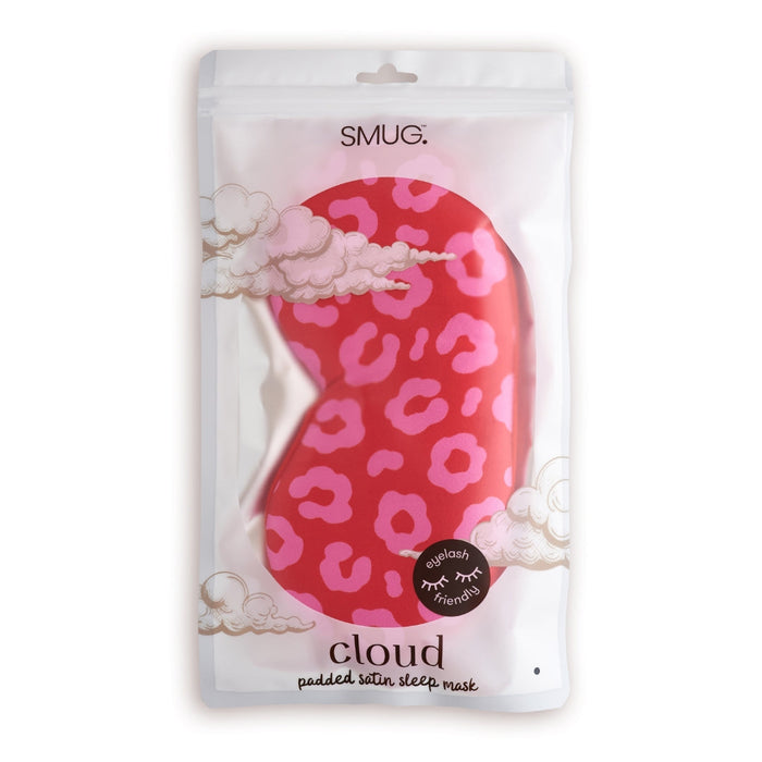 Cloud Padded Satin Sleep Mask - Red Leopard Print - Cloud Sleep Mask