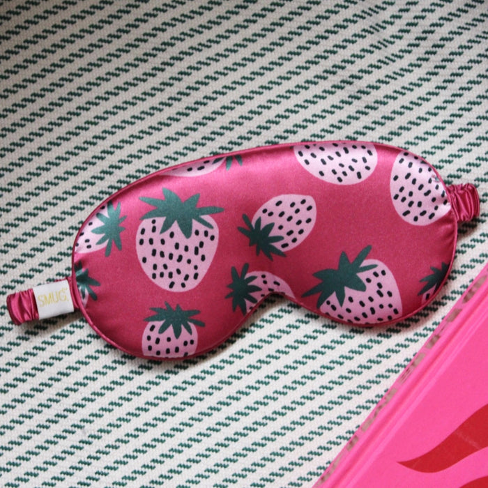 Cloud Padded Satin Sleep Mask - Strawberry Dreams Print - Cloud Sleep Mask