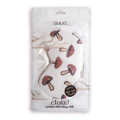 Cloud Padded Satin Sleep Mask - Toadstool Print - Cloud Sleep Mask