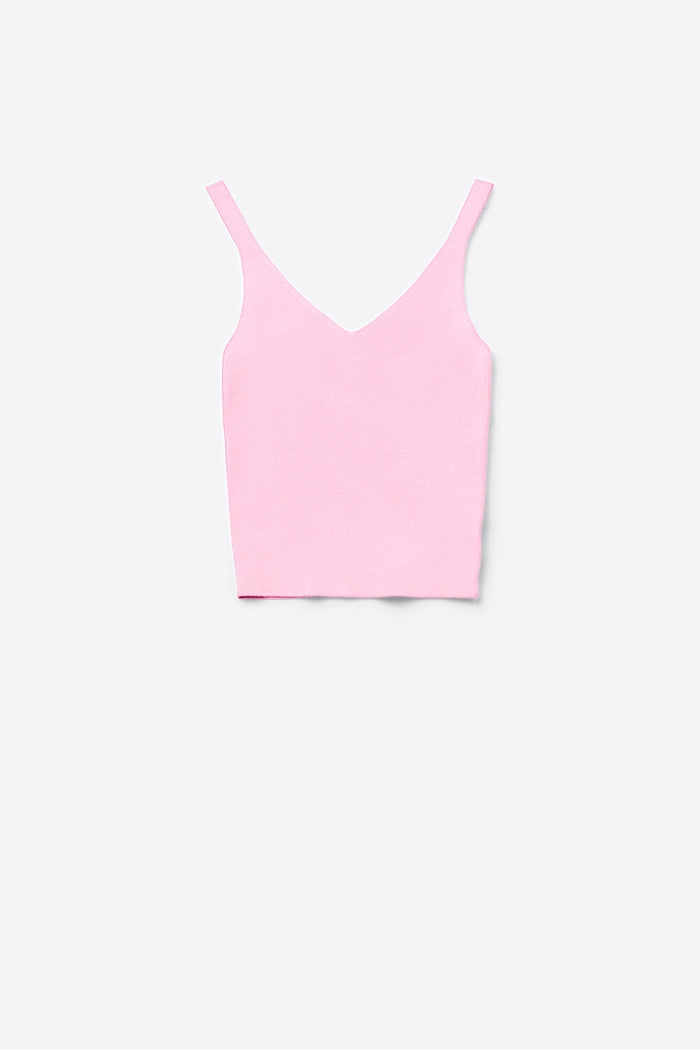 Comfy Ribbed knitted  Tank Top in pink