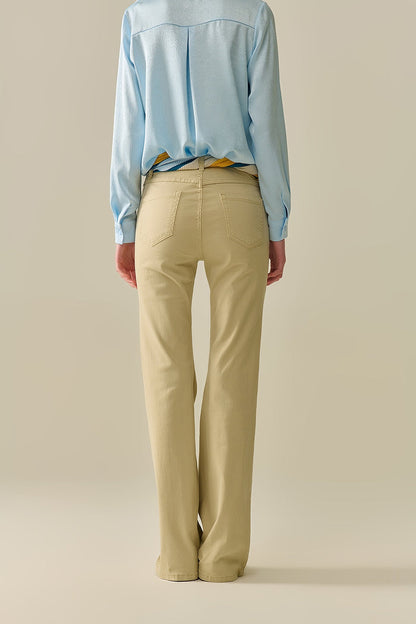 Comfy Stretcy Beige Flared Pants - trousers